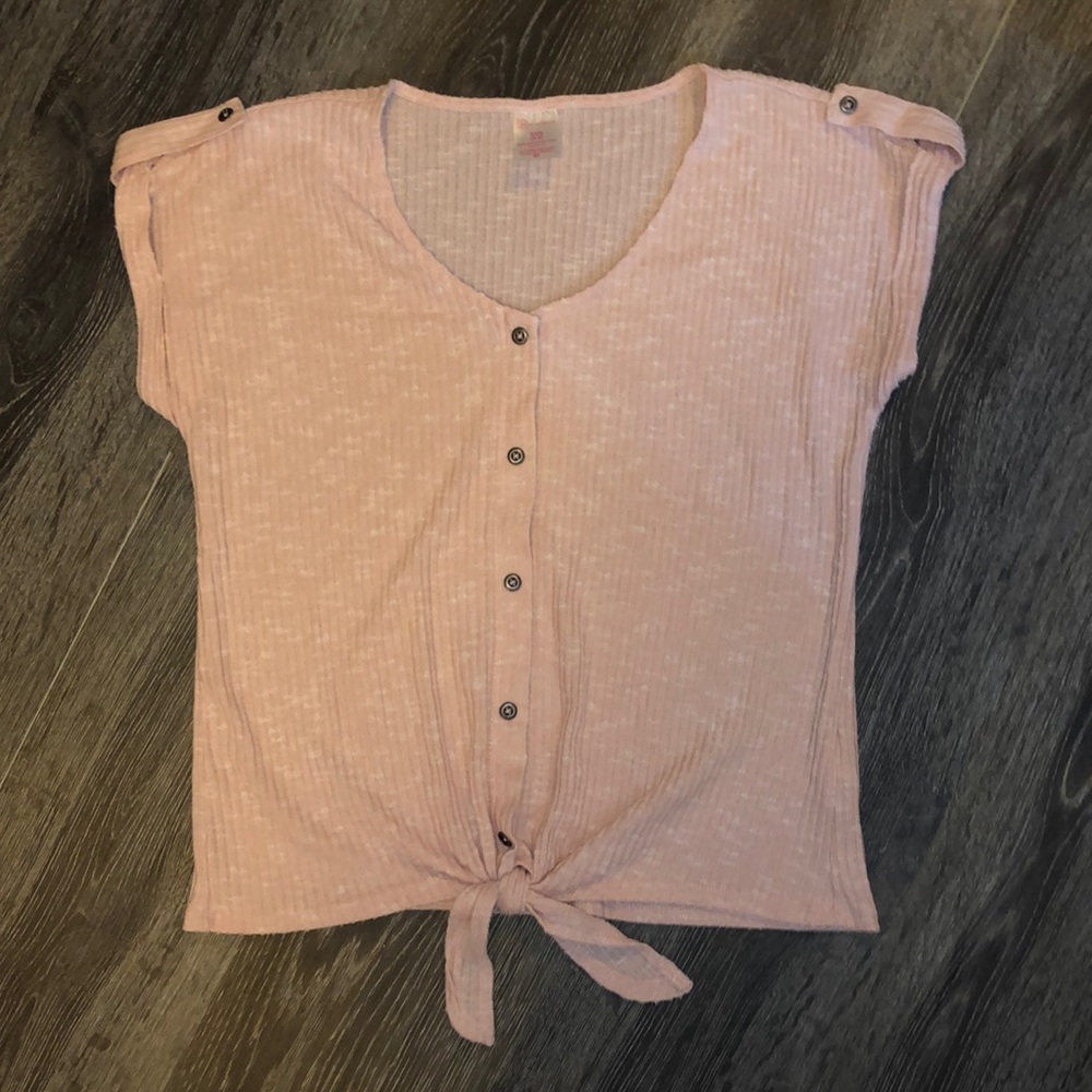 No Boundaries Pink Tie-Knot Top
